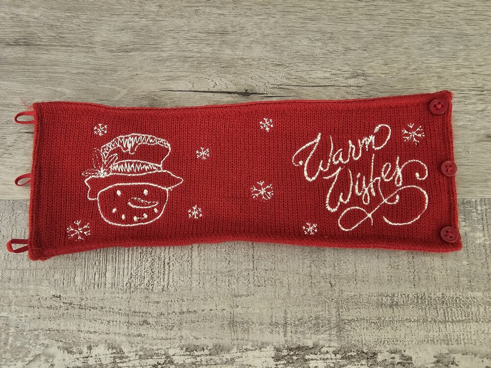 Christmas St Nicholas Square Sweater with Snowman Wine Bottle Dressing Cover